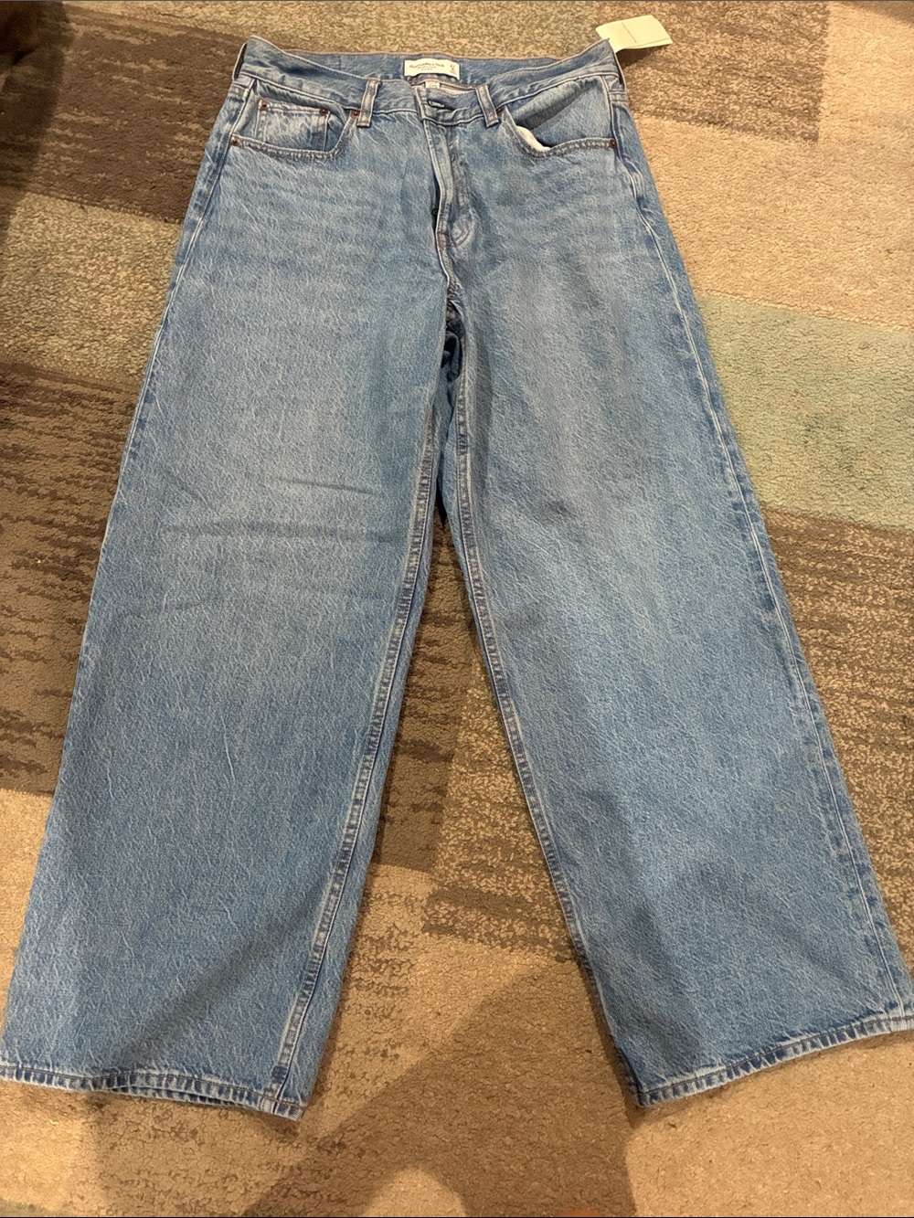 Abercrombie & Fitch Light Blue Wide-Leg Women's Jeans